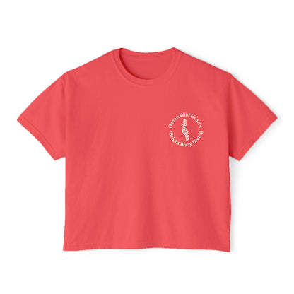 Ocean Wild Hearts Crop-Top Coral