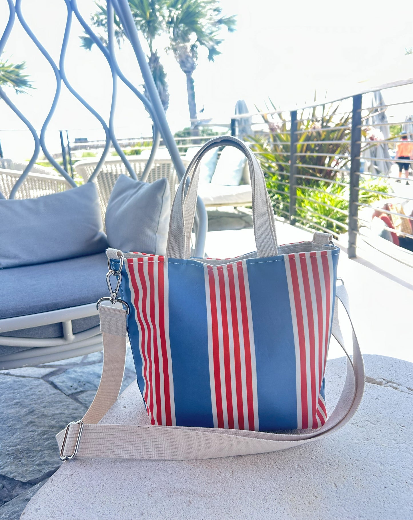 French Stripe Crossbody Tote
