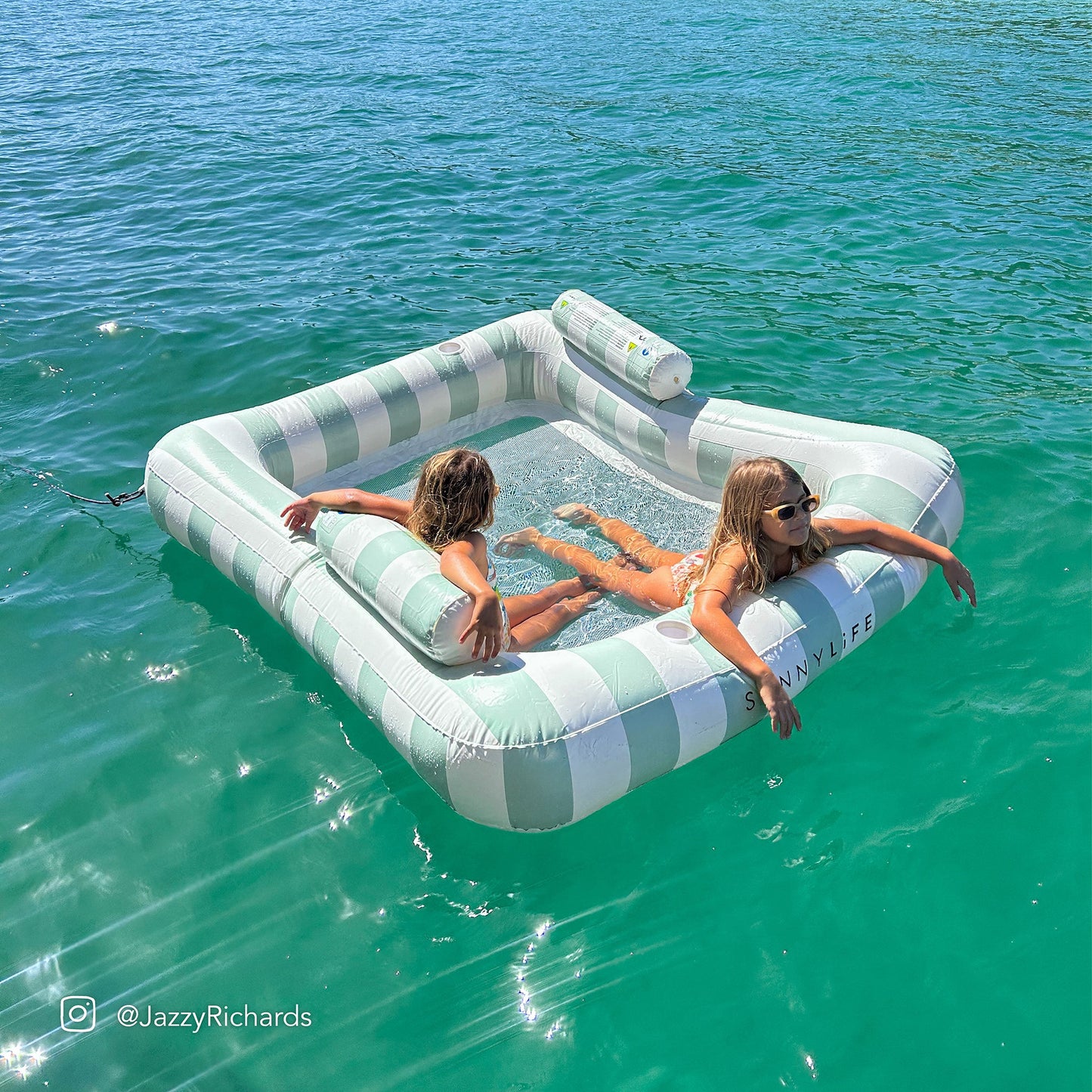 Luxe Twin Hammock Float - The Vacay Olive Stripe
