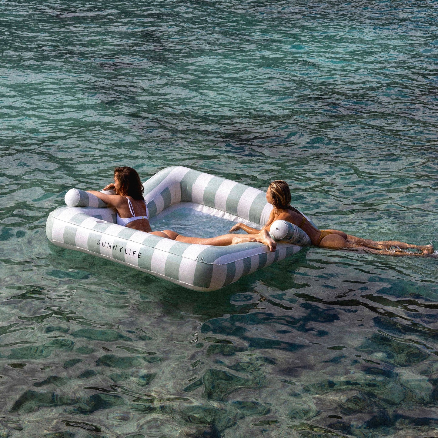 Luxe Twin Hammock Float - The Vacay Olive Stripe