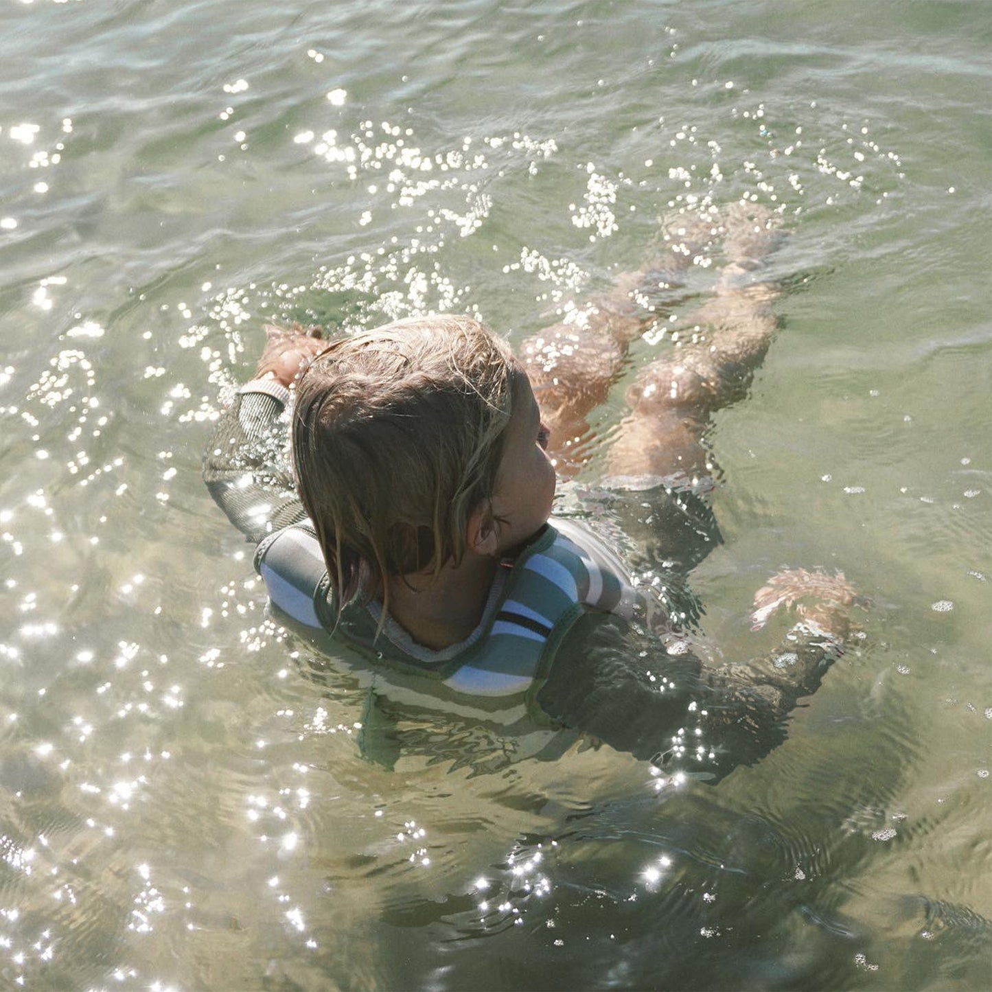 Kids Swim Vest 2-3 - Into the Wild Green Stripe