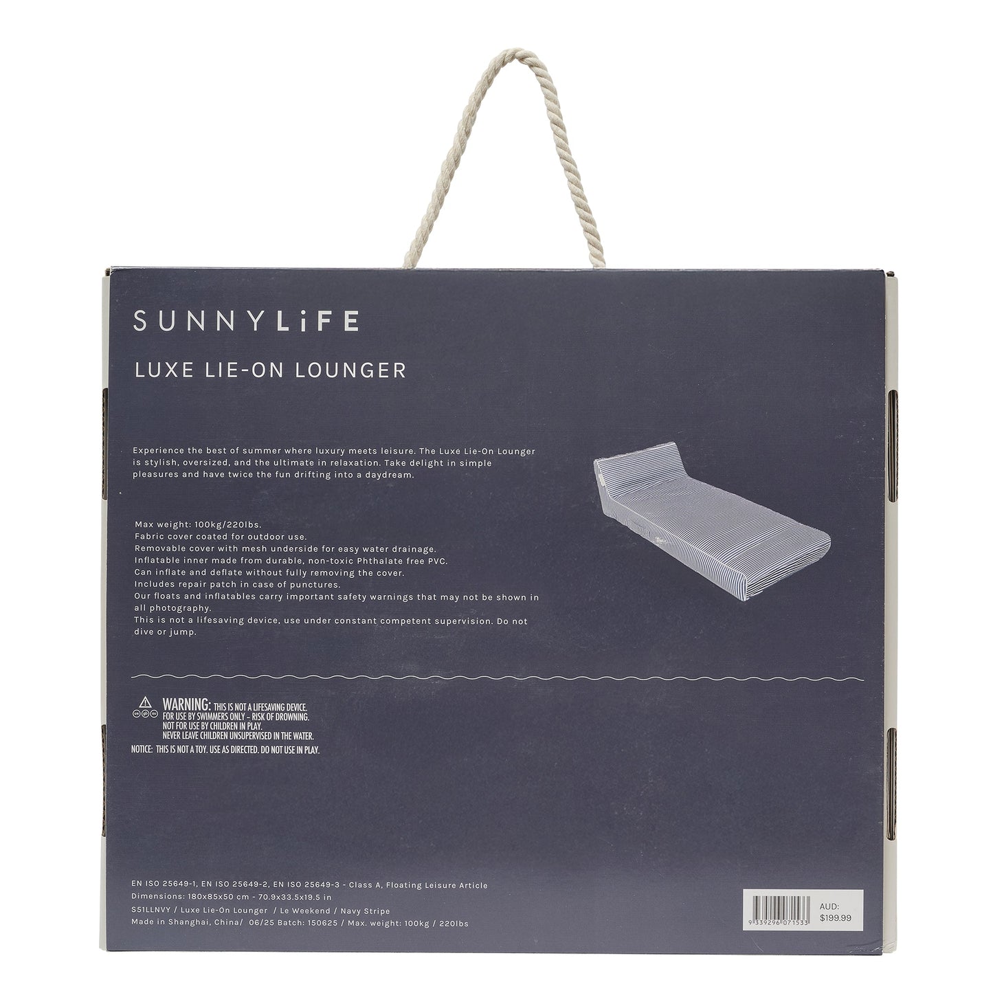 Luxe Lie-On Lounger - Le Weekend Navy