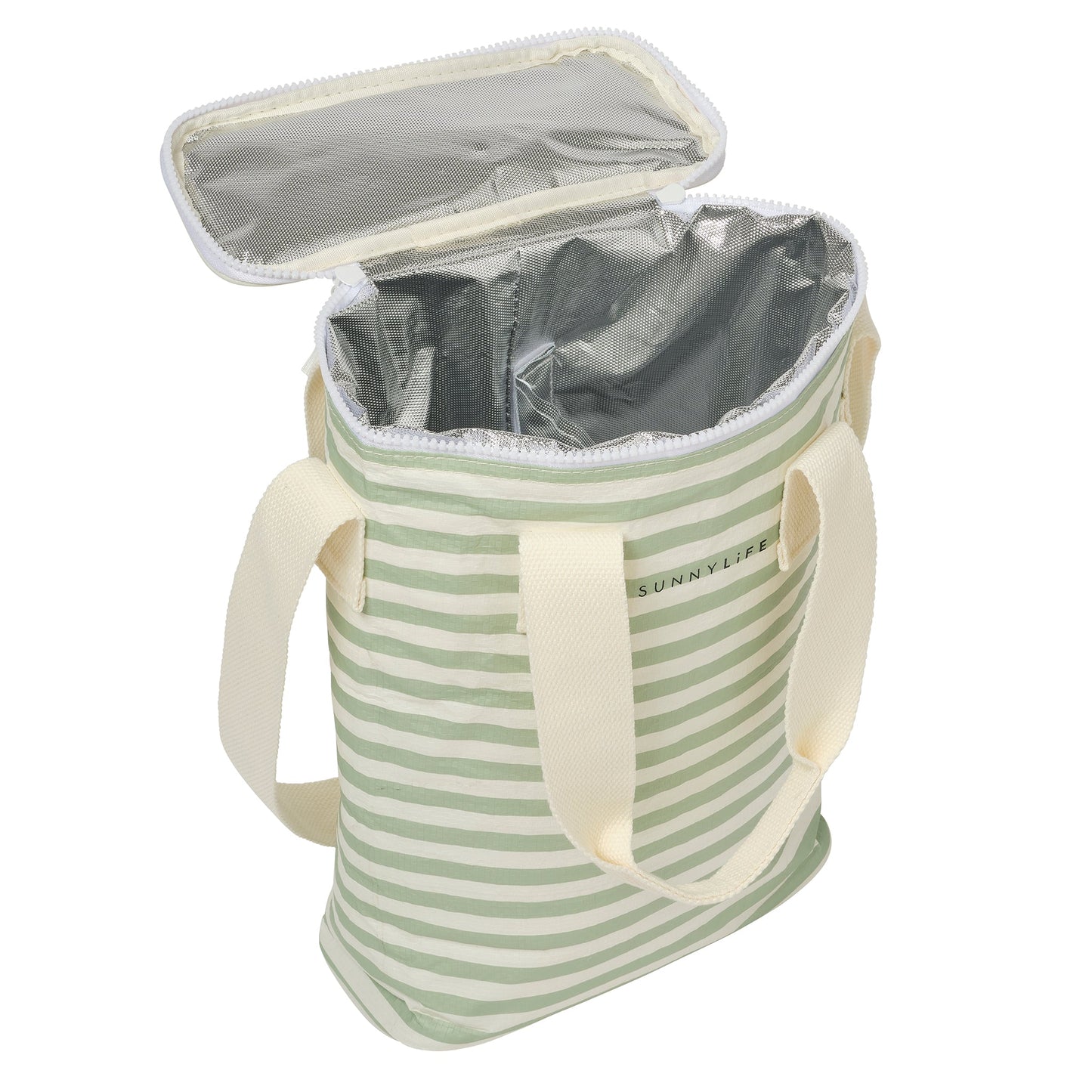 Light Cooler Drinks Bag - Sea Sage Stripe
