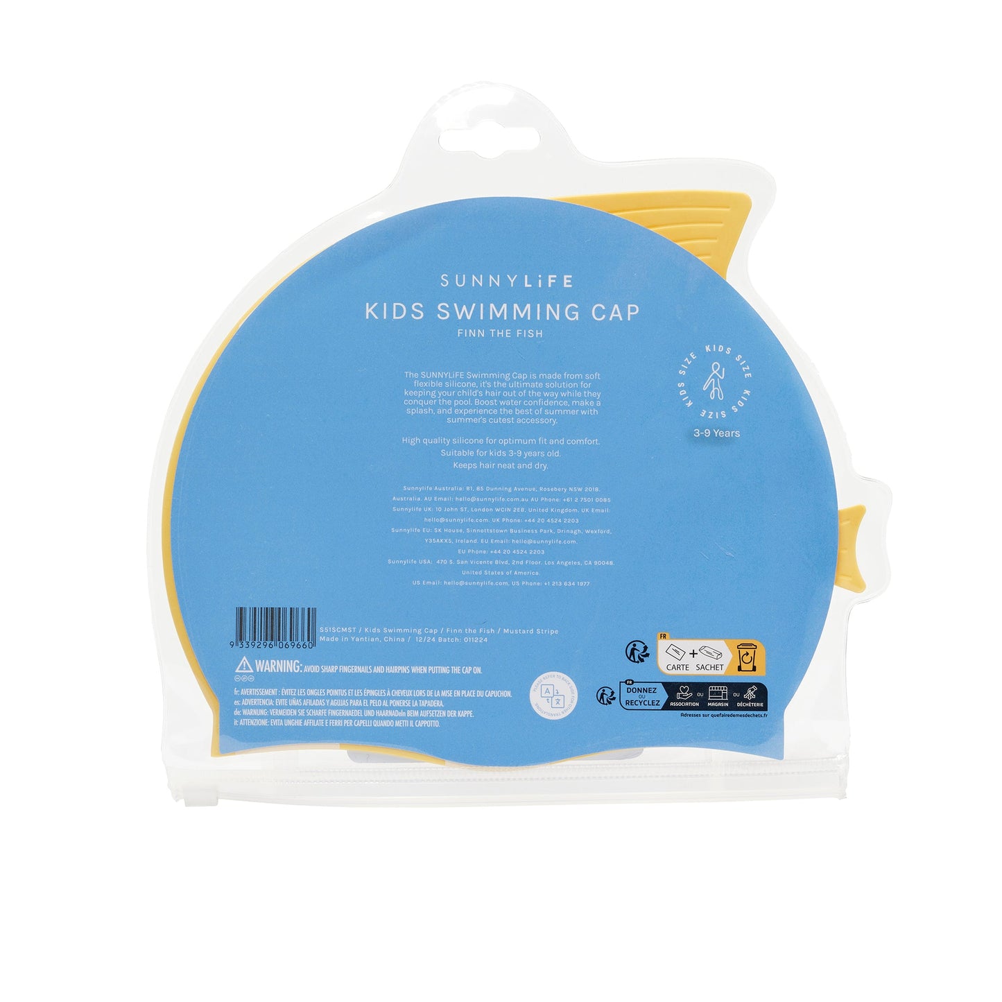 Swimming Cap - Finn the Fish Yellow