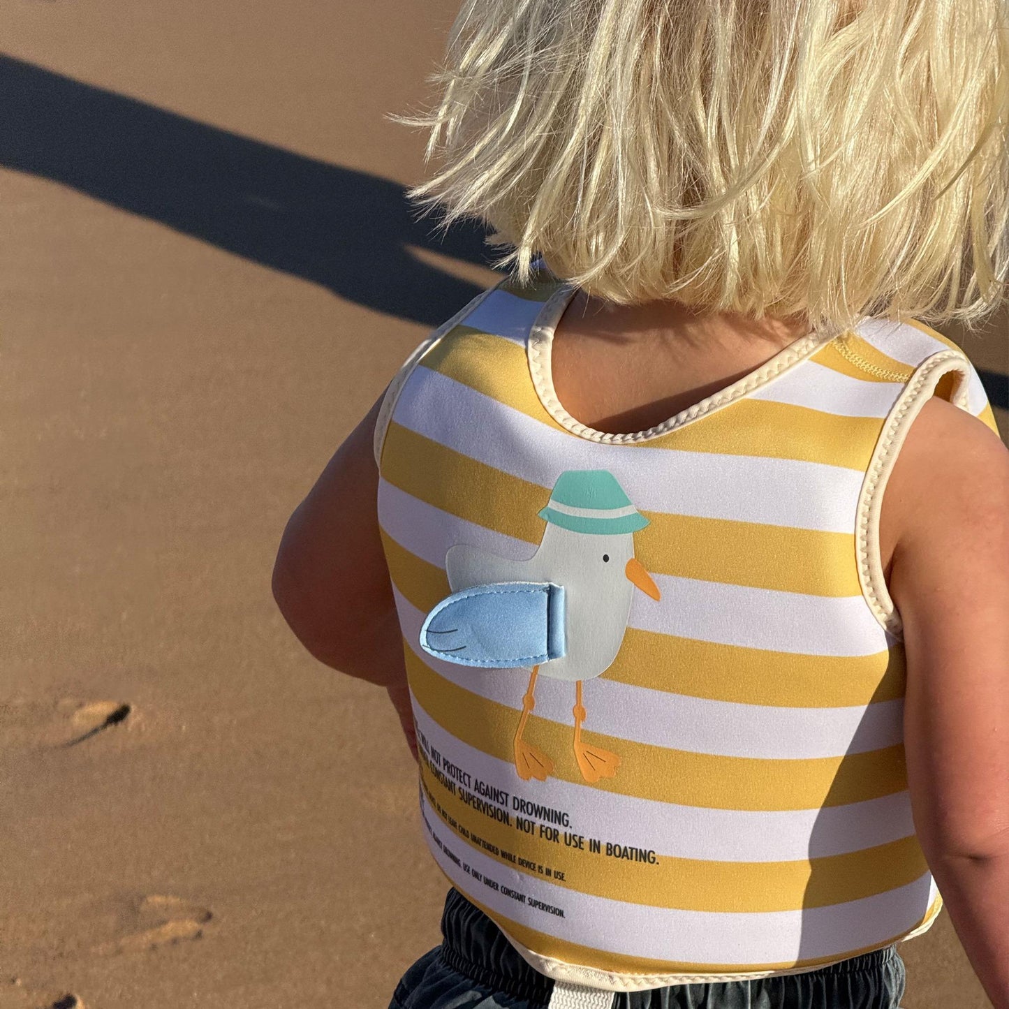 Kids Swim Vest 2-3 - Sammy the Seagull Yellow Stripe