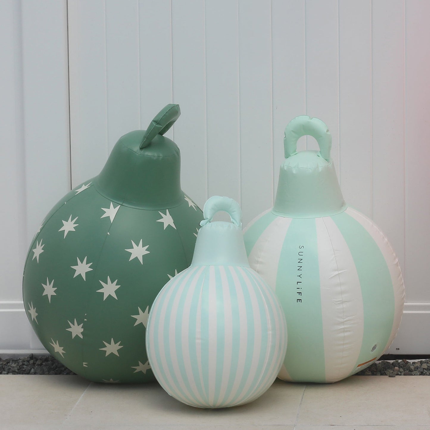 SUNNYLiFE Light Up Christmas Baubles Green Set of 3