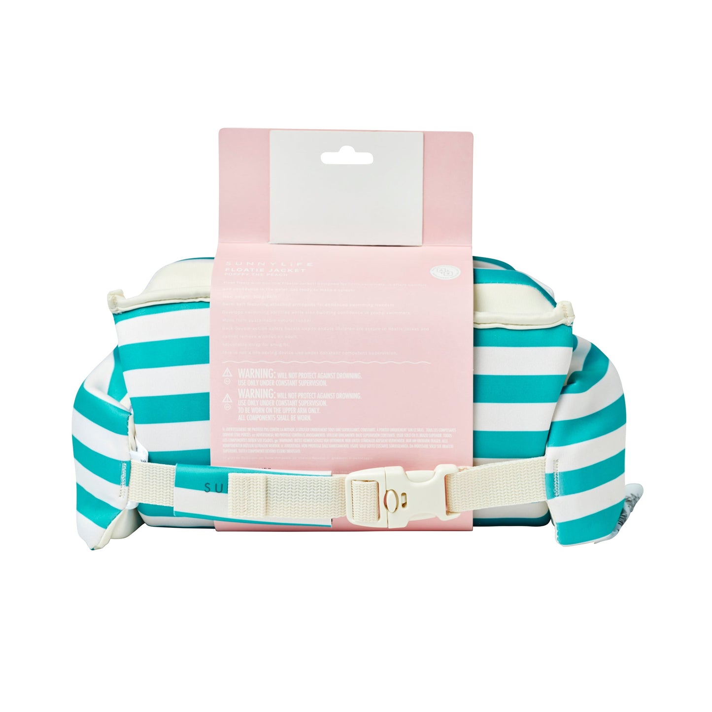Floatie Jacket 3-6 - Poppy the Peach Green Stripe