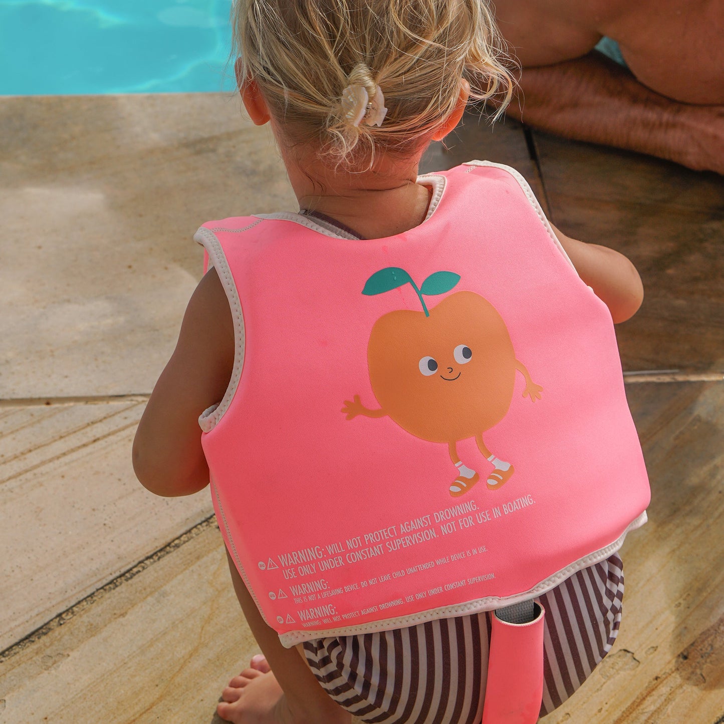 Kids Swim Vest 2-3 - Poppy the Peach Neon Pink