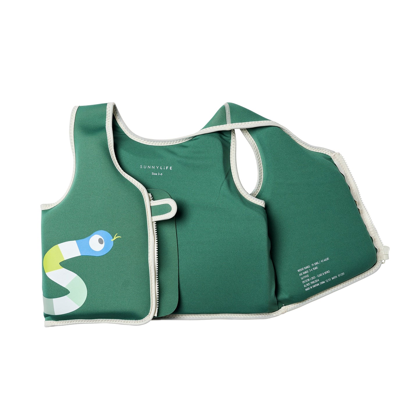Kids Swim Vest 3-6 - Into the Jungle Green