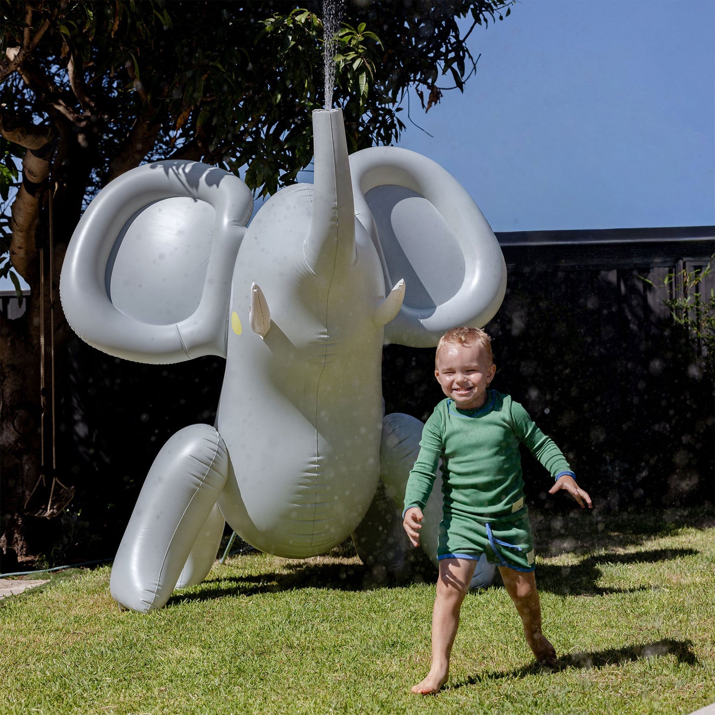 Inflatable Giant Sprinkler - Eli the Elephant Grey