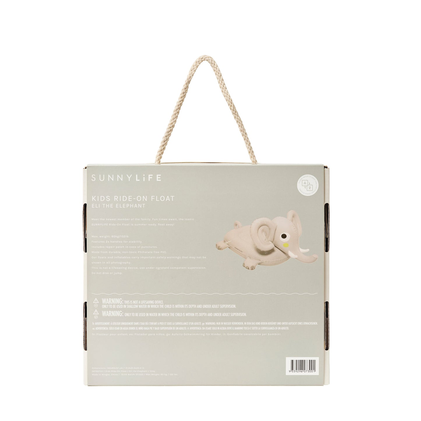 Kids Ride-On Float - Eli the Elephant Grey