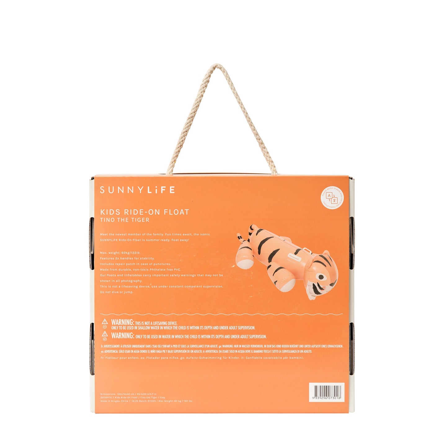 Kids Ride-On Float - Tino the Tiger Clay