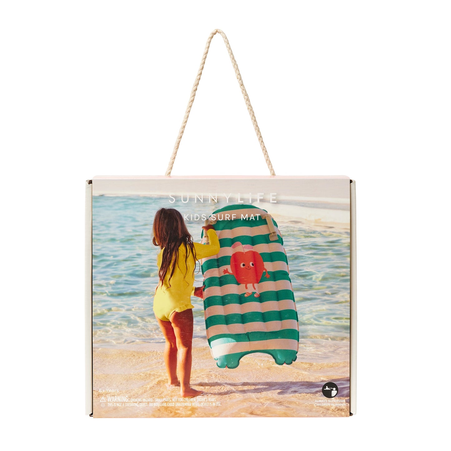 Kids Surf Mat - Poppy the Peach Green Stripe