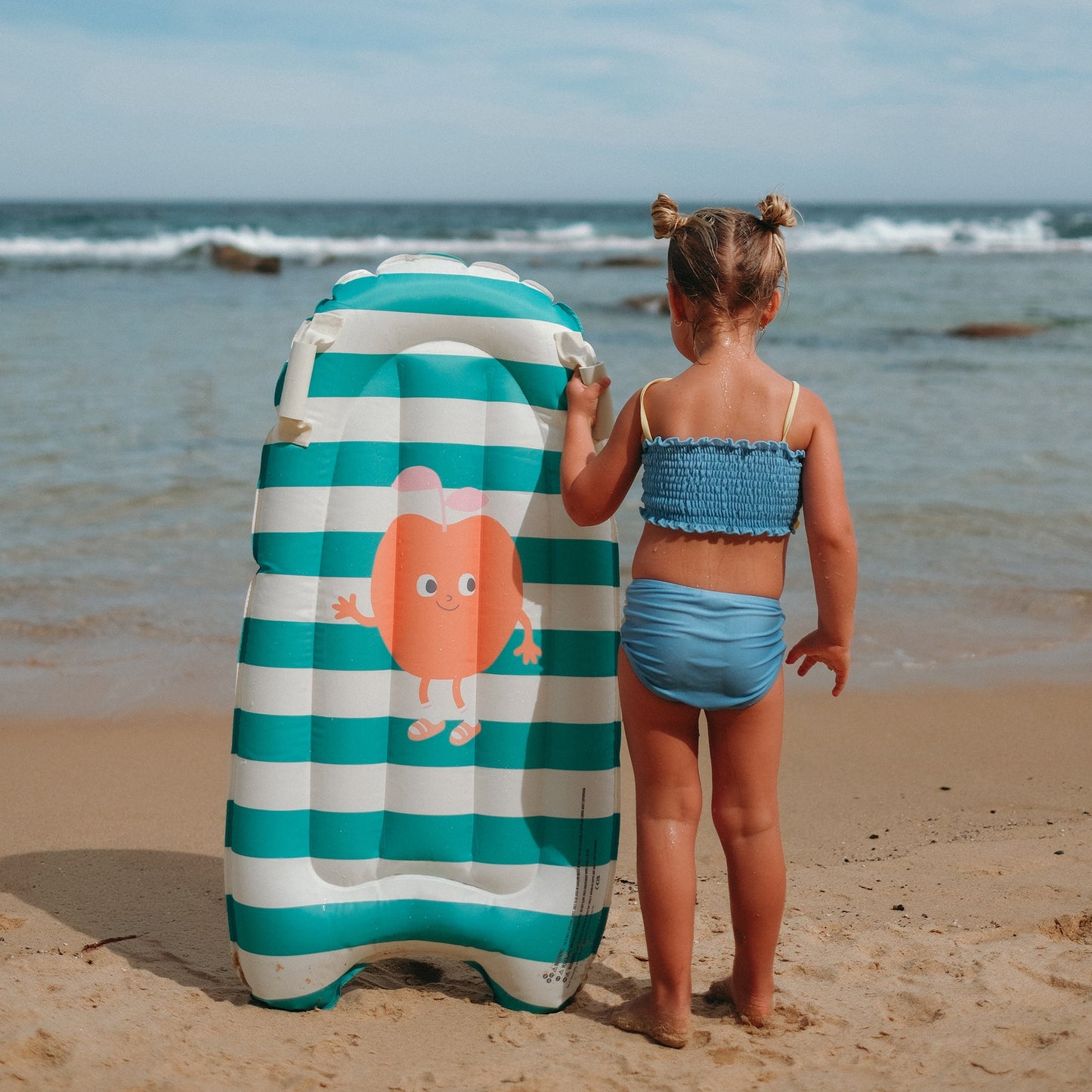Kids Surf Mat - Poppy the Peach Green Stripe