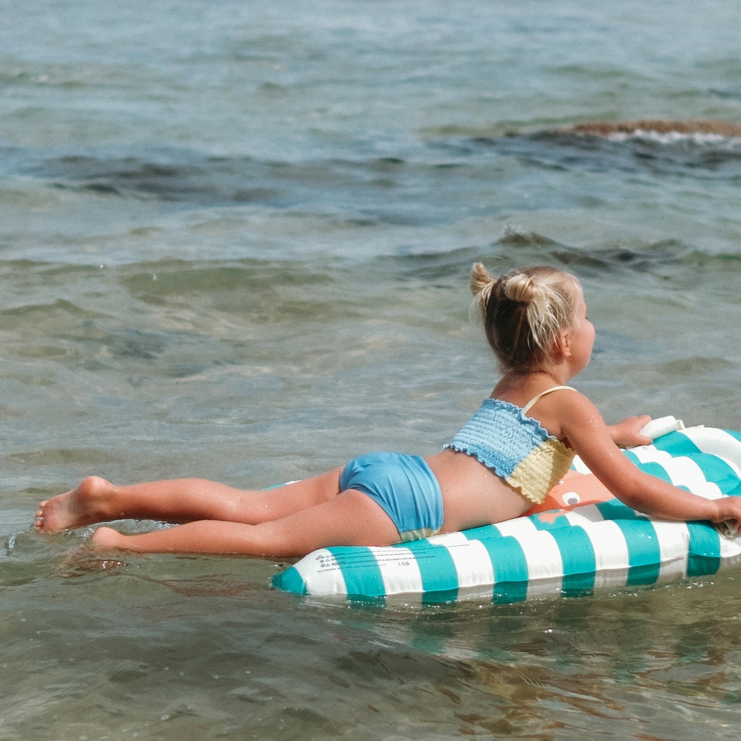 Kids Surf Mat - Poppy the Peach Green Stripe