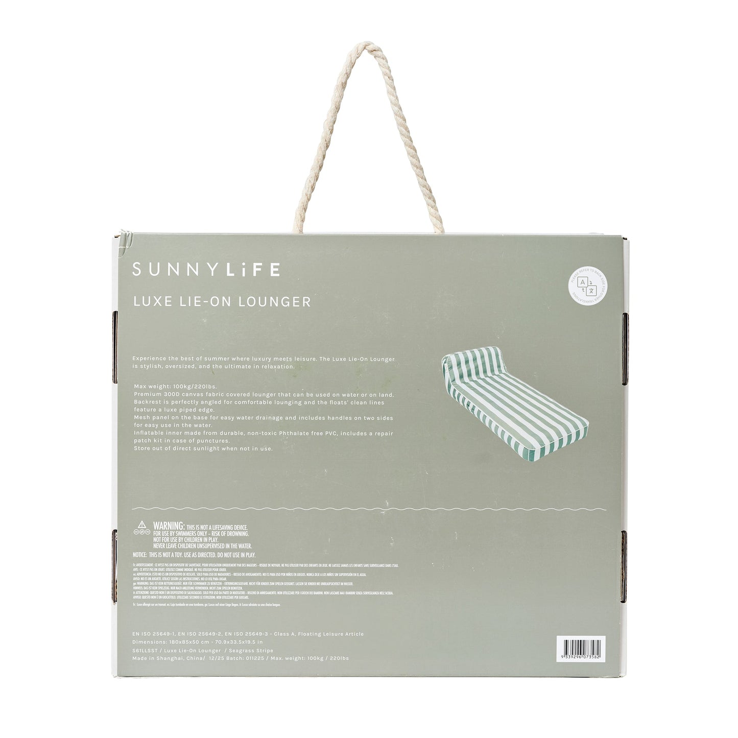 Luxe Lie-On Lounger - Seagrass Stripe