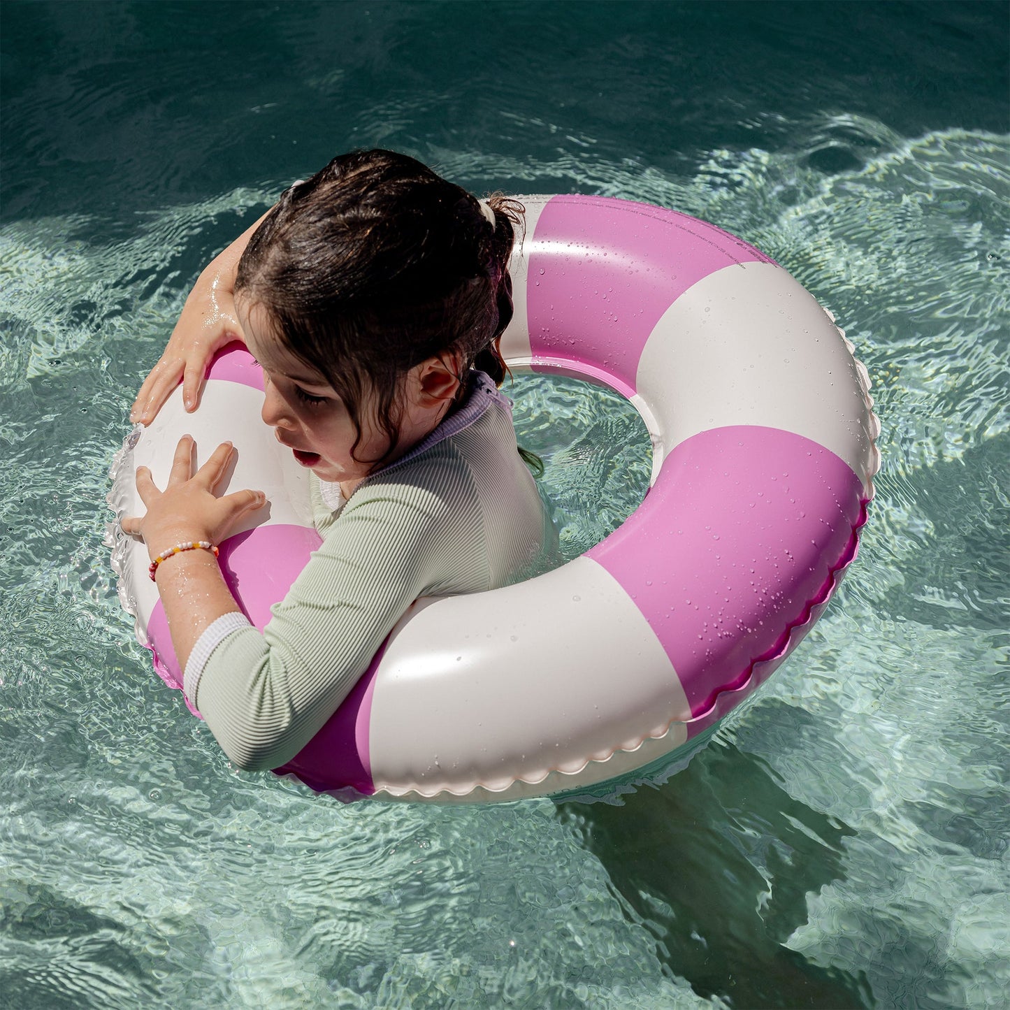 Mini Tube Pool Ring - Pool Party Magenta Stripe