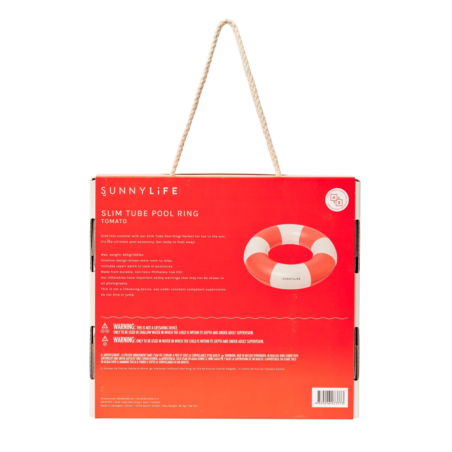 Slim Tube Pool Ring - Pool Party Tomato