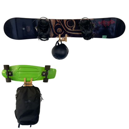 Bamboo Skate & Snowboard Wall Rack