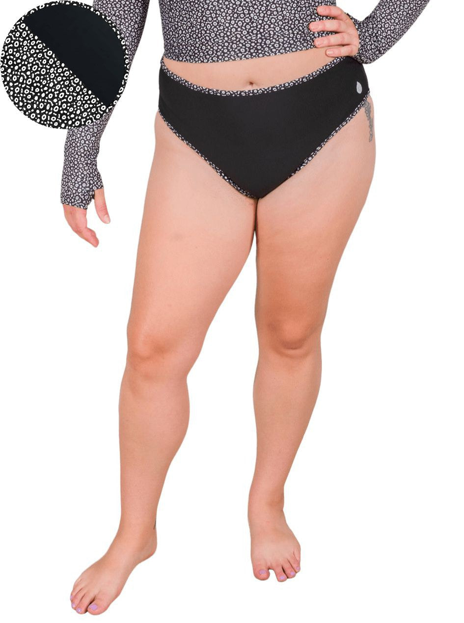 Spotted Eagle Ray Reversible High-Waisted Bikini Bottom