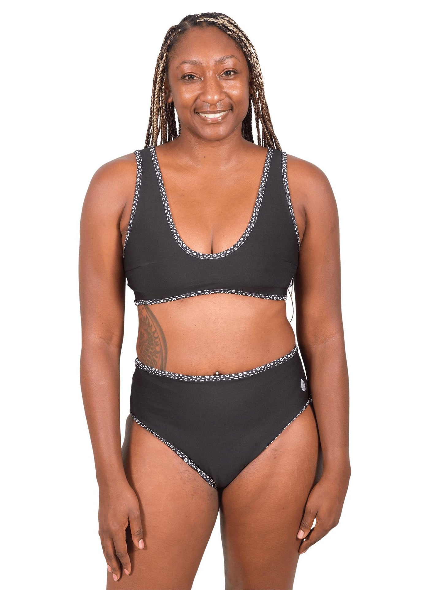 Spotted Eagle Ray Reversible High-Waisted Bikini Bottom