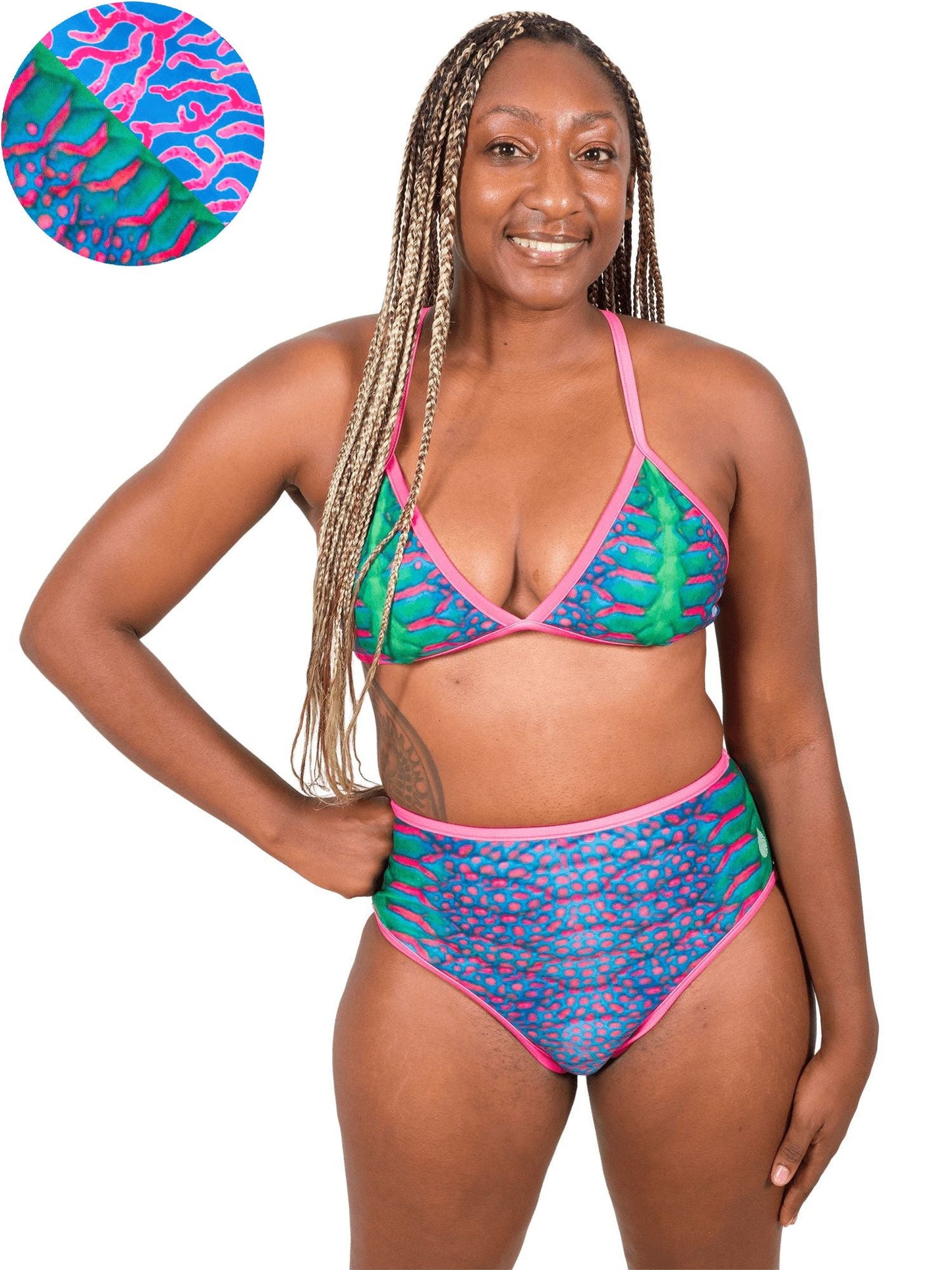 Parrotfish Protection Reversible String Bikini Top