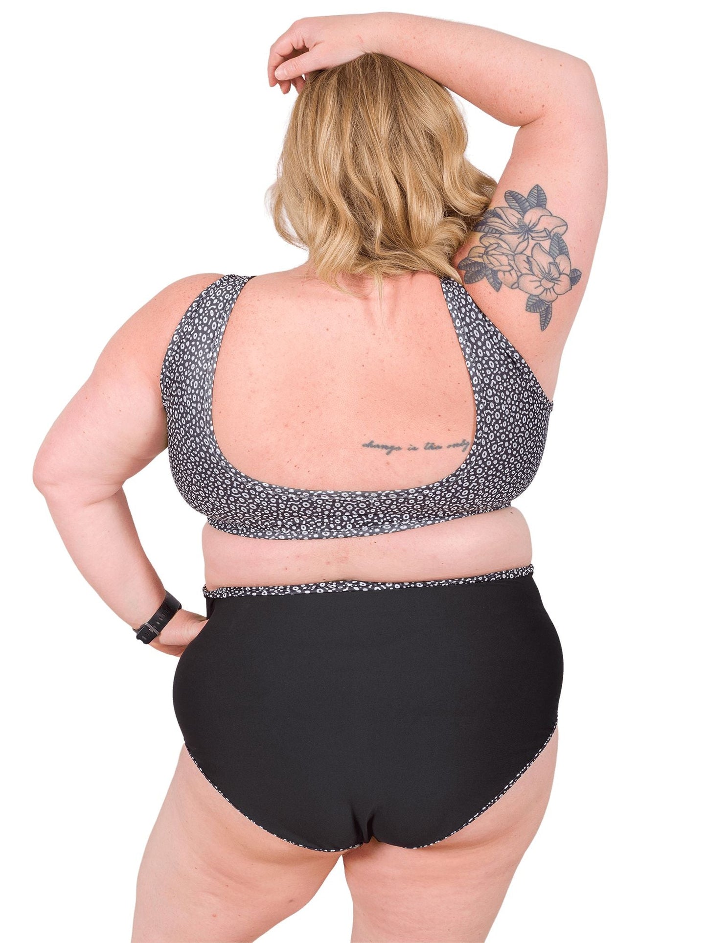 Spotted Eagle Ray Reversible High-Waisted Bikini Bottom