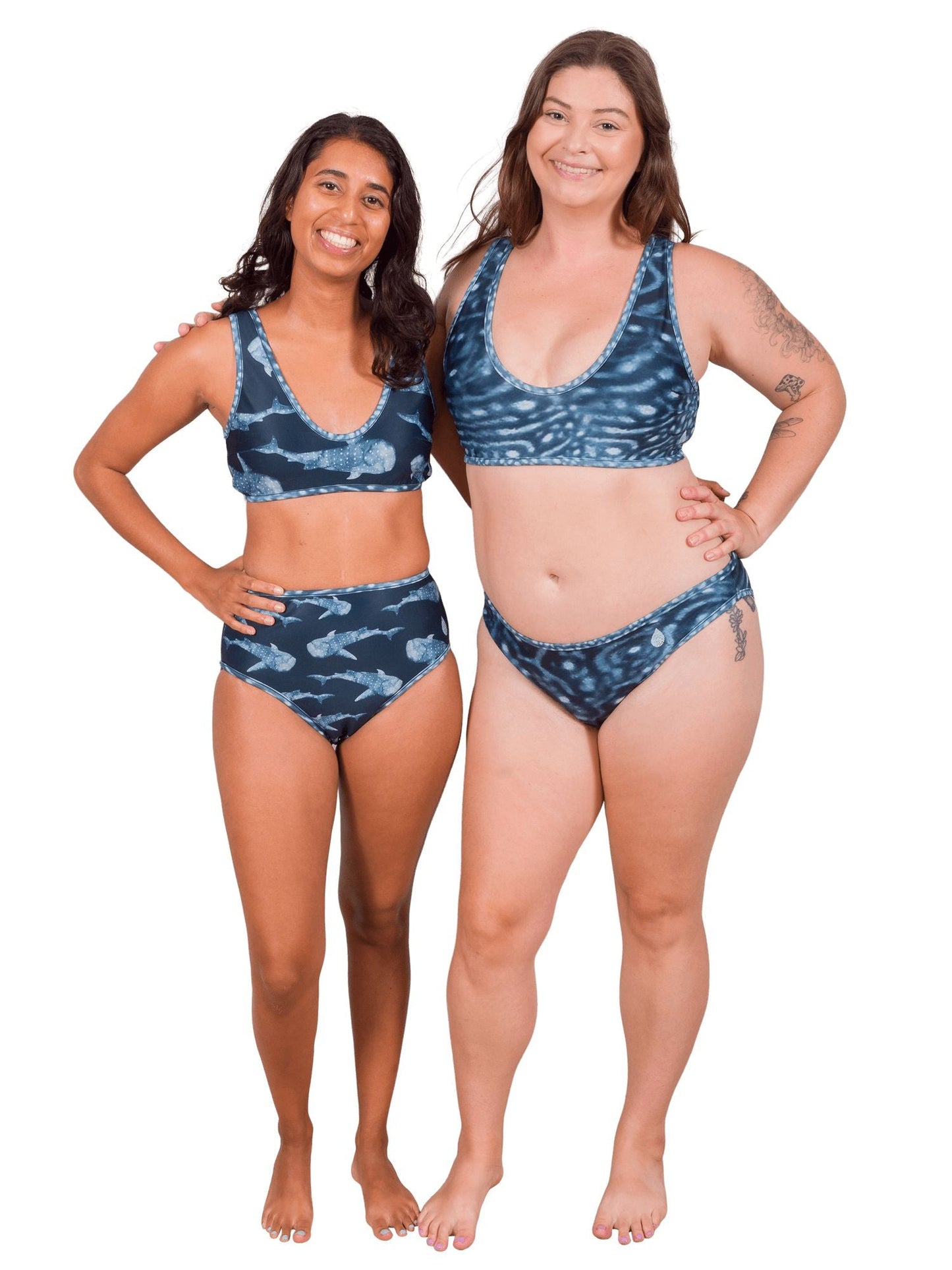 Whale Shark Warrior Reversible Scoop Bikini Top