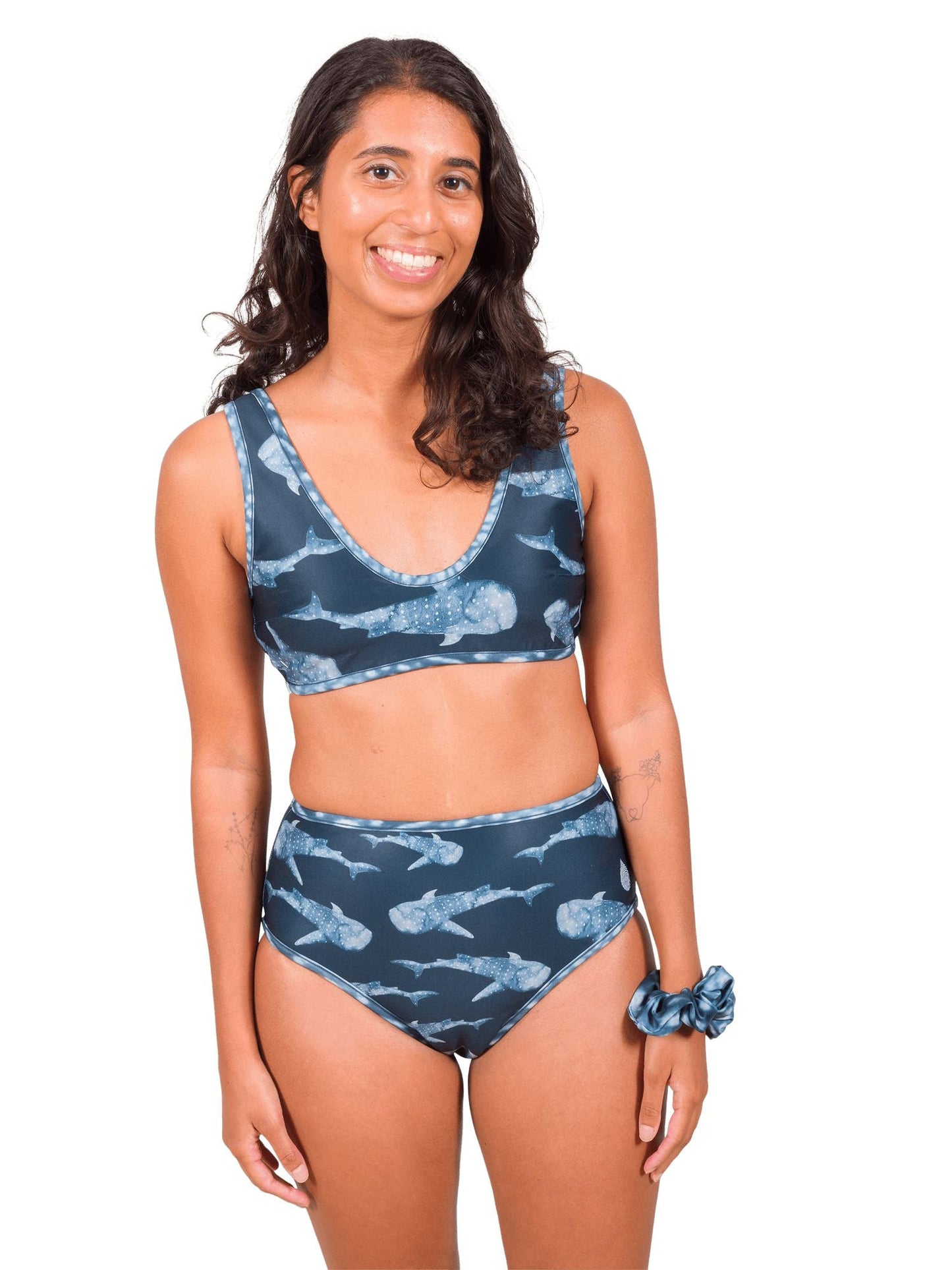 Whale Shark Warrior Reversible Scoop Bikini Top