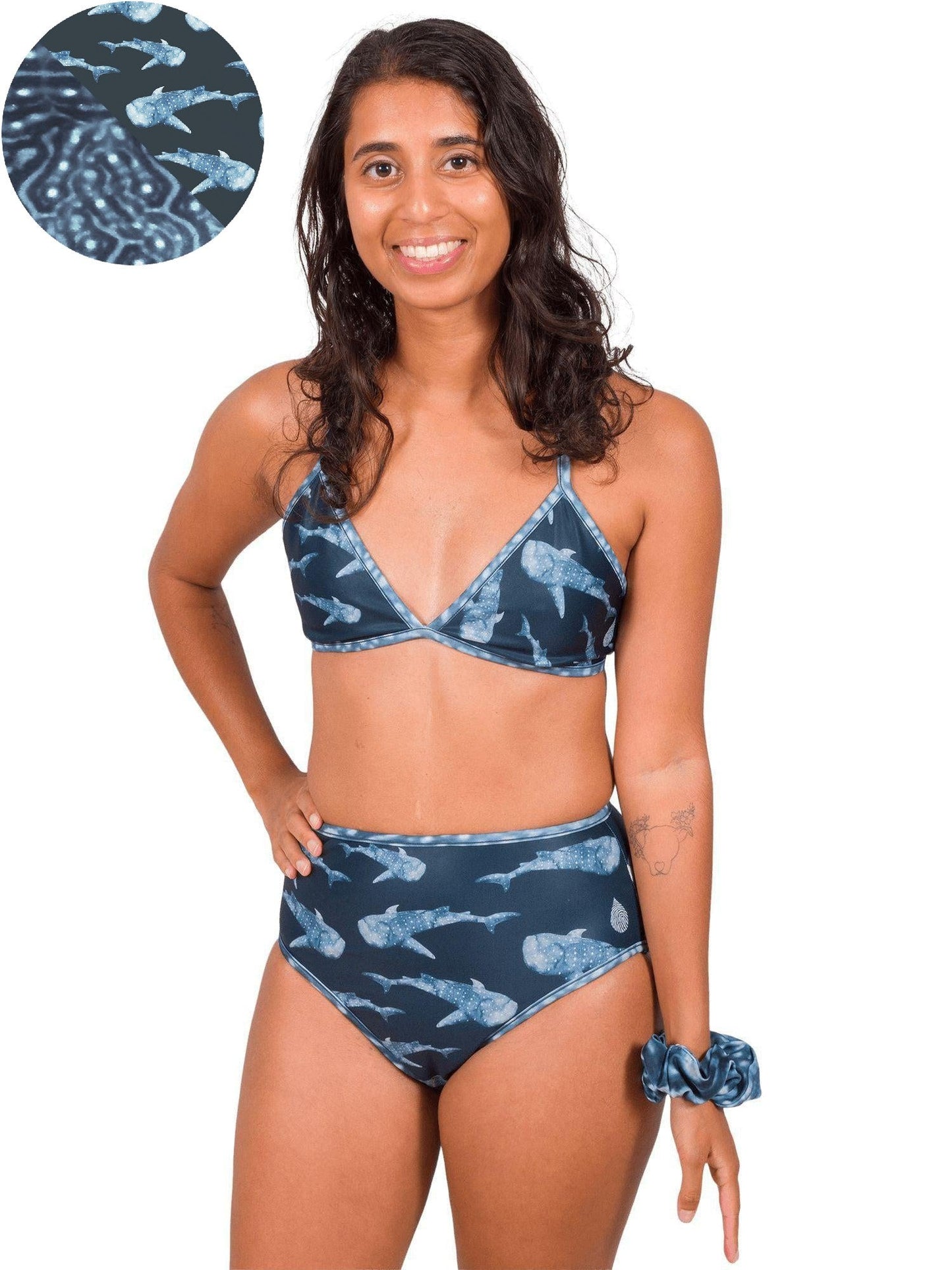 Whale Shark Warrior Reversible String Bikini Top