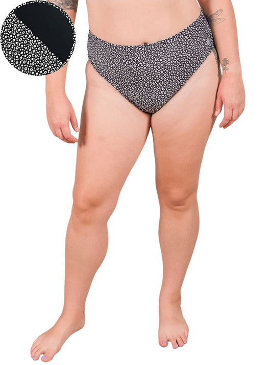 Spotted Eagle Ray Reversible High-Waisted Bikini Bottom