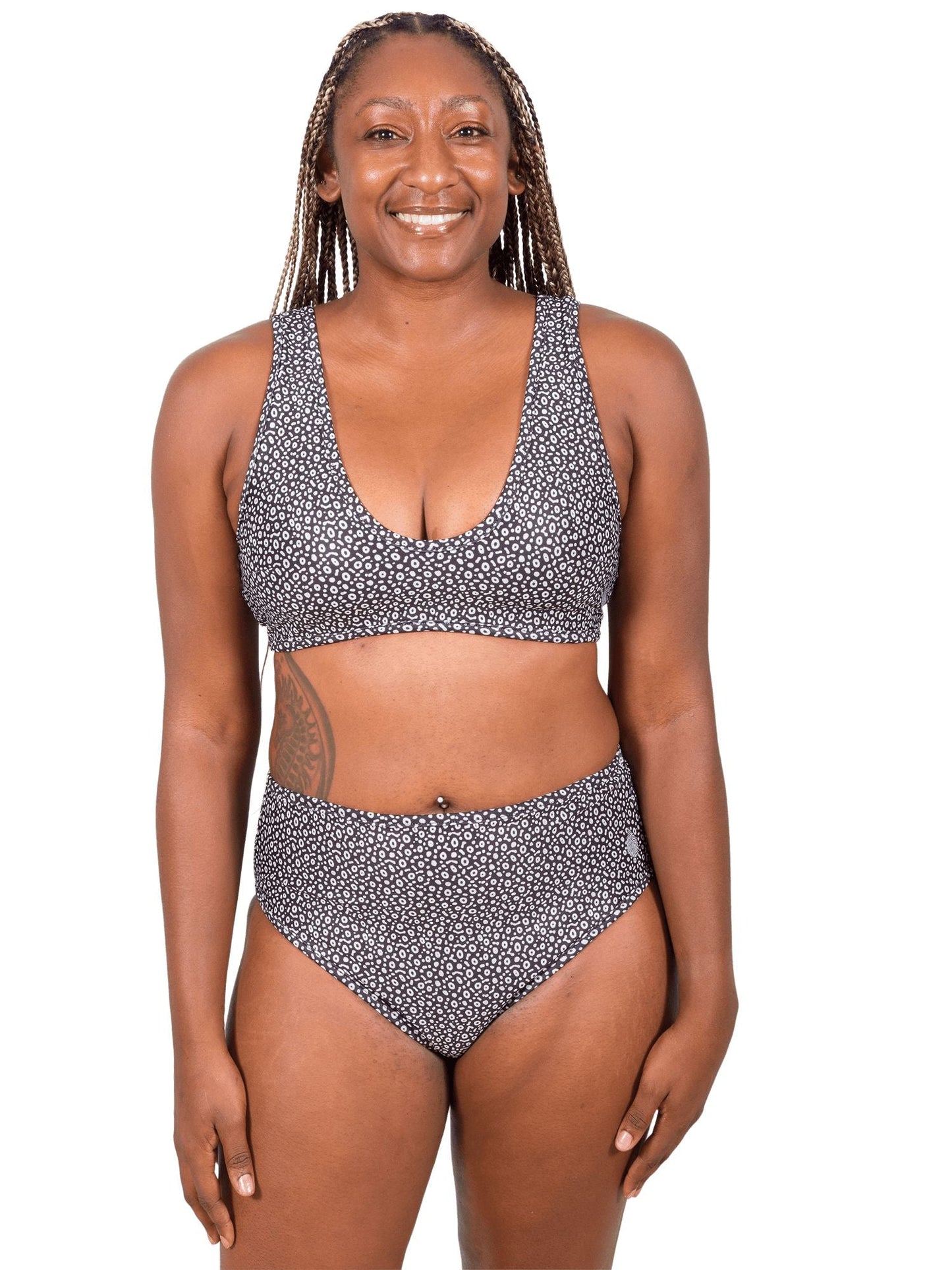 Spotted Eagle Ray Reversible High-Waisted Bikini Bottom