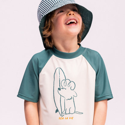 Swim Shirt Short Sleeves - Green - Surfer