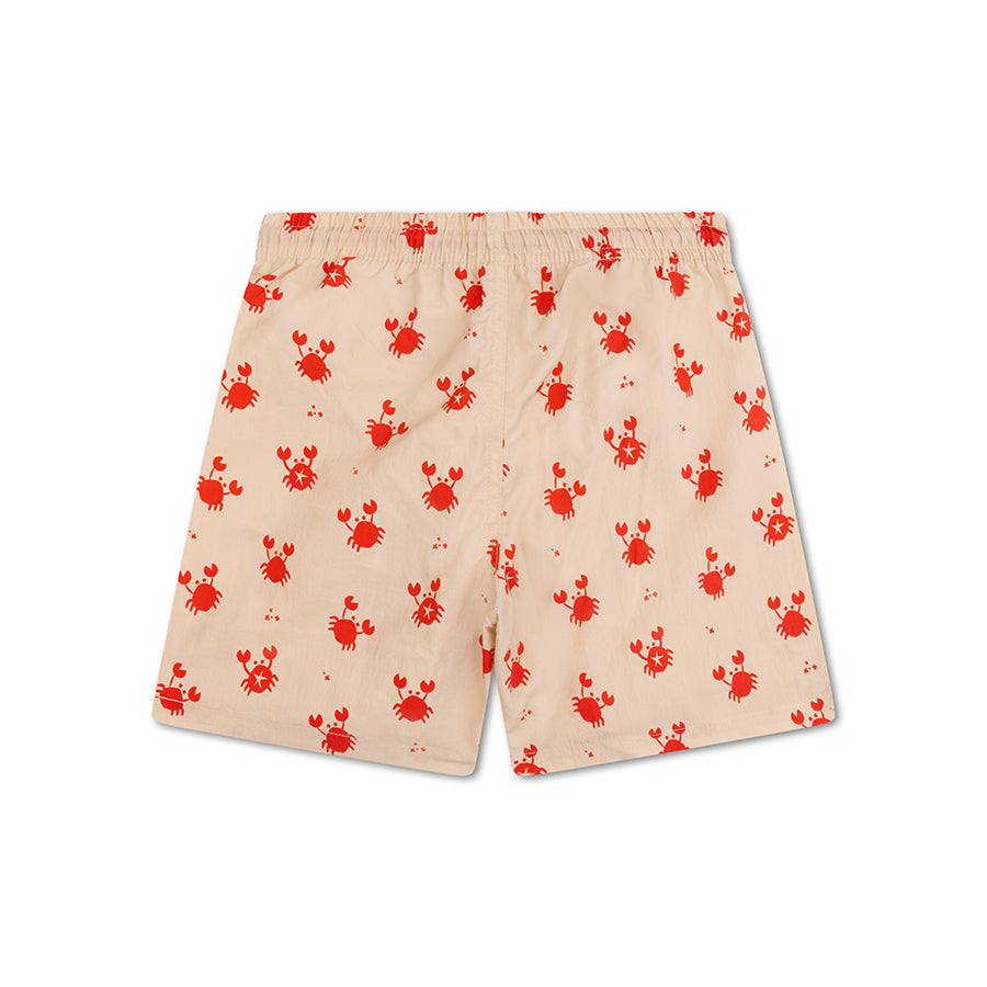 Swim Shorts -  Red/Beige - Crabby