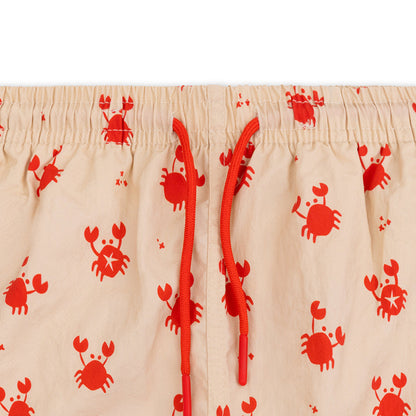 Swim Shorts -  Red/Beige - Crabby