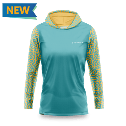 Teal Women's Hooded Long-Sleeve Tec Tee