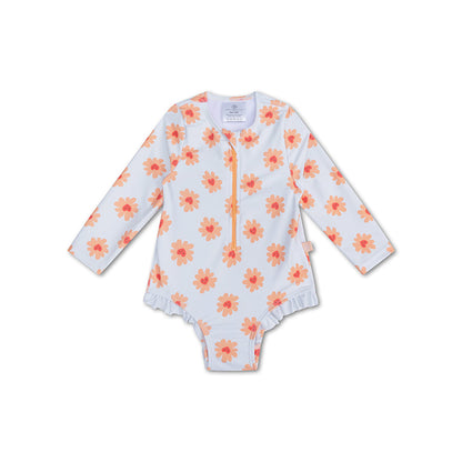 UV Swimsuit Girls With Long Sleeves - Multicolor - Floral Love