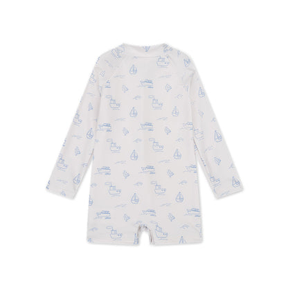 UV Swimsuit Boys - Beige/Blue - Seas The Day