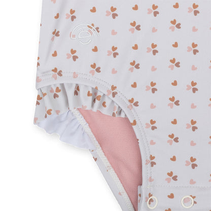 UV Swimsuit Girls With Long Sleeves - Old Pink - Cozy Hearts