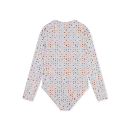 UV Swimsuit Girls With Long Sleeves - Old Pink - Cozy Hearts