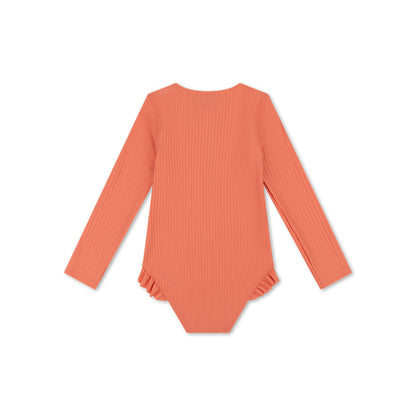 UV Swimsuit Girls With Long Sleeves - Pink - Pink Bay