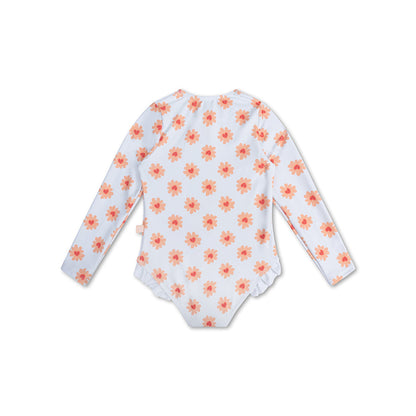 UV Swimsuit Girls With Long Sleeves - Multicolor - Floral Love