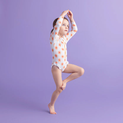 UV Swimsuit Girls With Long Sleeves - Multicolor - Floral Love