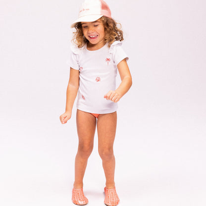 Swim Shirt Short Sleeves - White - White Pearl