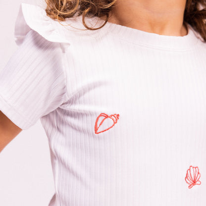 Swim Shirt Short Sleeves - White - White Pearl