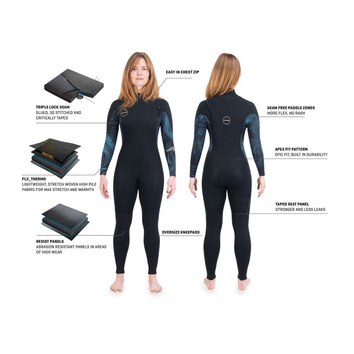 Dakine Womens Quantum Chest Zip 5/4/3 mm Wetsuit