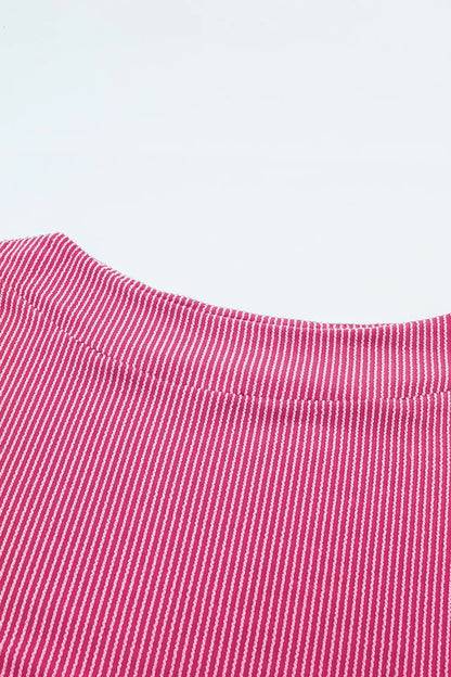 Ribbed Knit Off-Shoulder Blouse