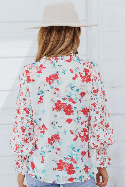Yellow Cakewalk Floral Smocked Blouse