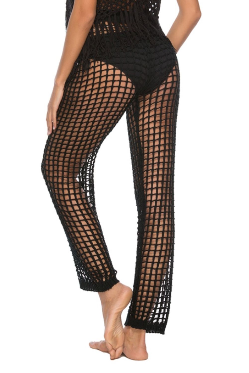 High Waist Net Coverup Pants