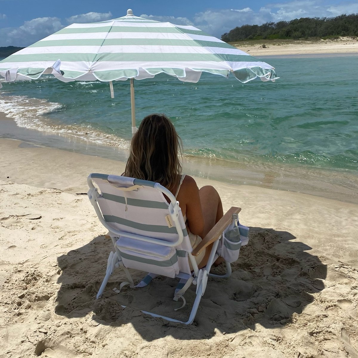 Beach Chair Deluxe - La Palma Sage Stripe